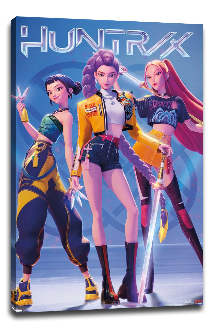 KPop Demon Hunters (2025) - Huntrix Hero Group Movie (Paper and Canvas) Art Poster Printing Print
