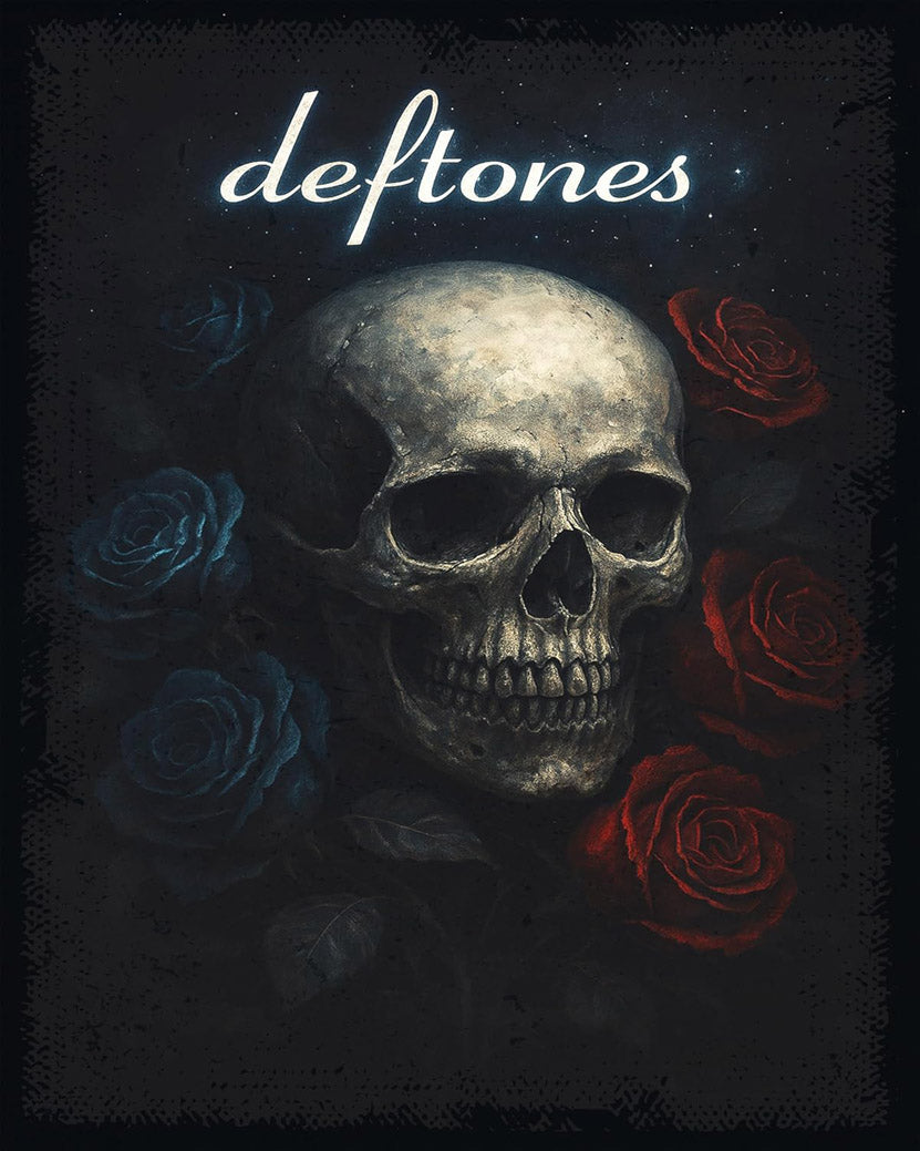 Deftones Skull Rose Requiem - Dark Rock Music (Paper and Canvas) Art Poster Printing Print