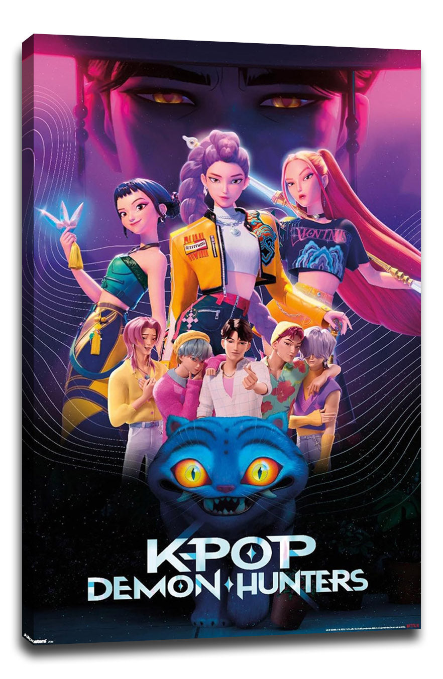 KPop Demon Hunters (2025) - Group Movie (Paper and Canvas) Art Poster Printing Print