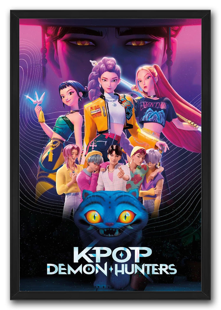 KPop Demon Hunters (2025) - Group Movie (Paper and Canvas) Art Poster Printing Print