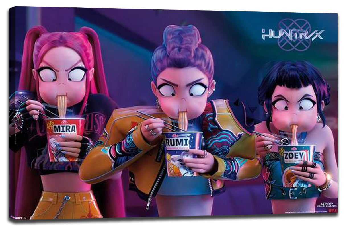 KPop Demon Hunters (2025) - Huntrix Noodles Movie (Paper and Canvas) Art Poster Printing Print