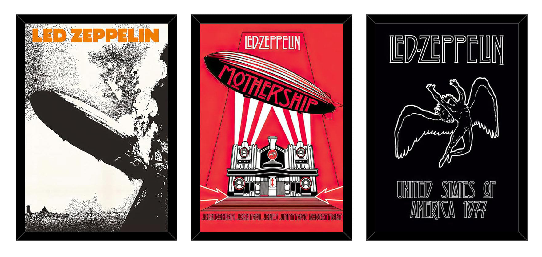 Led Zeppelin - 3 Piece Music (Paper and Canvas) Art Poster Printing Print