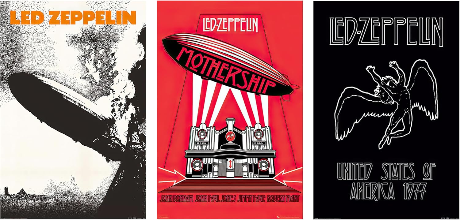 Led Zeppelin - 3 Piece Music (Paper and Canvas) Art Poster Printing Print