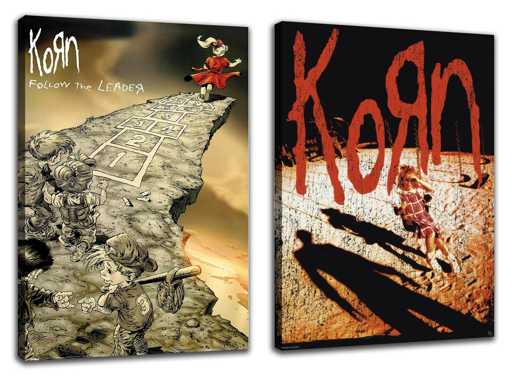 Korn-(Follow The Leader & The First Album) 2 Piece Music (Paper and Canvas) Art Poster Printing Print B004008U2Q