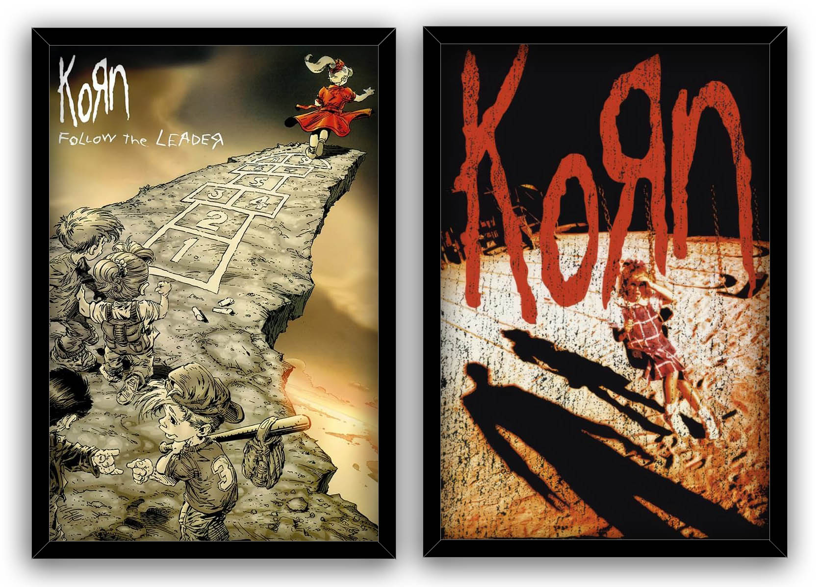Korn-(Follow The Leader & The First Album) 2 Piece Music (Paper and Canvas) Art Poster Printing Print B004008U2Q