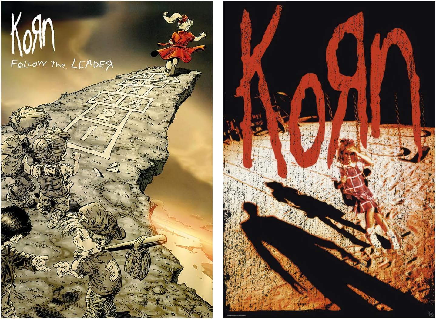 Korn-(Follow The Leader & The First Album) 2 Piece Music (Paper and Canvas) Art Poster Printing Print B004008U2Q