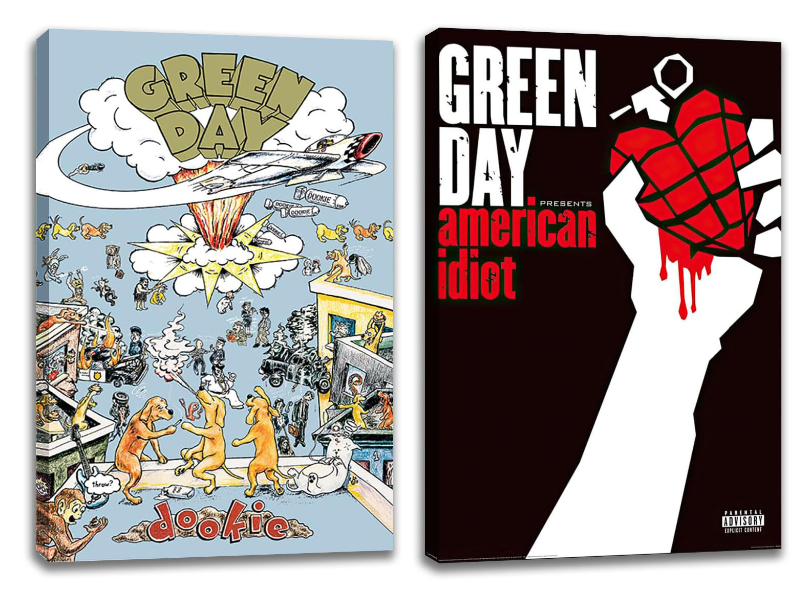 Green Day - 2 Piece Music Poster Set (Dookie & American Idiot - Album Covers) Music (Paper and Canvas) Art Poster Printing Print