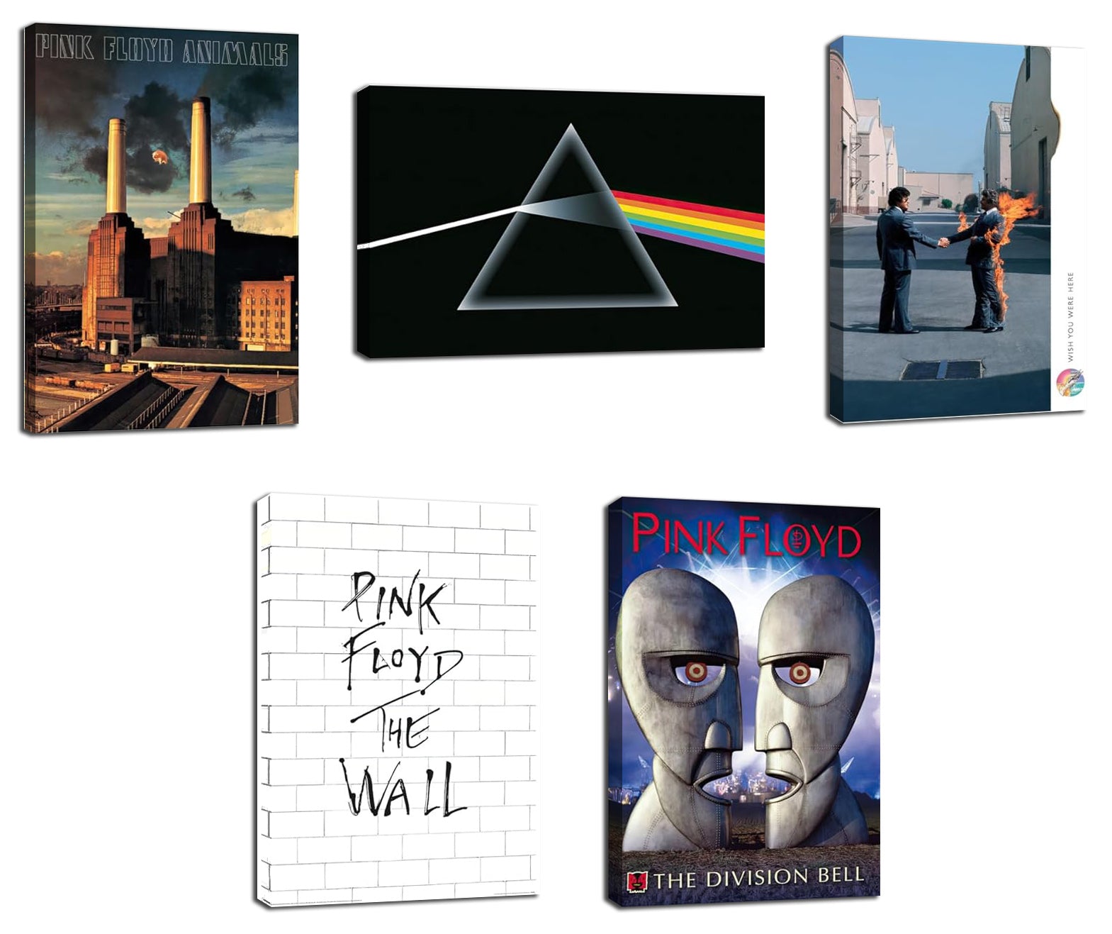 Pink Floyd (The Favorites - Album Covers) 5 Piece Music (Paper and Canvas) Art Poster Printing Print