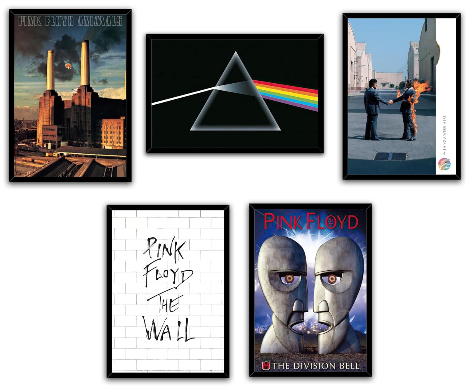 Pink Floyd (The Favorites - Album Covers) 5 Piece Music (Paper and Canvas) Art Poster Printing Print