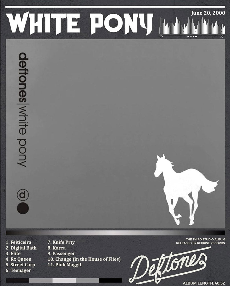 White Pony Deftones Minimalist Horse - Rock Music (Paper and Canvas) Art Poster Printing Print