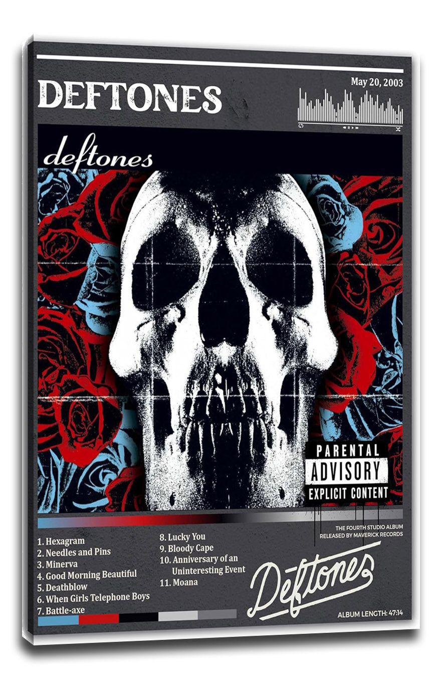 Deftones Skull Roses Cover - Dark Rock Music (Paper and Canvas) Art Poster Printing Print