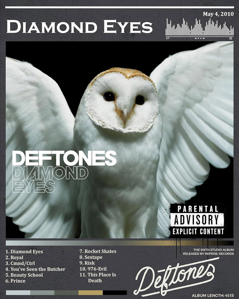 Diamond Eyes Deftones Owl Art - Dark Rock Music (Paper and Canvas) Art Poster Printing Print