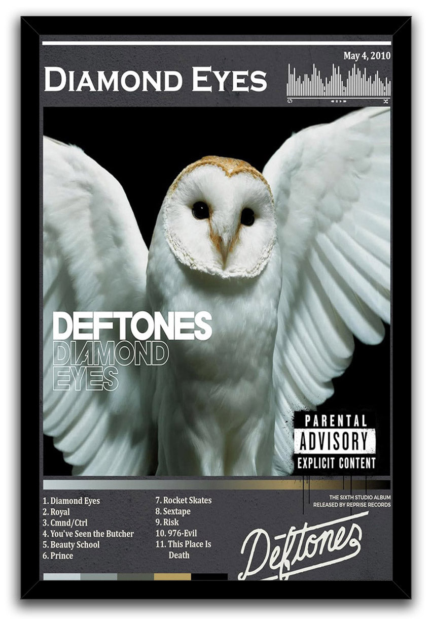 Diamond Eyes Deftones Owl Art - Dark Rock Music (Paper and Canvas) Art Poster Printing Print