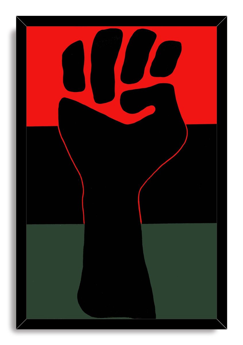 Raised Fist Pan-African Flag Decorative Painting (paper and canvas) art poster printing print