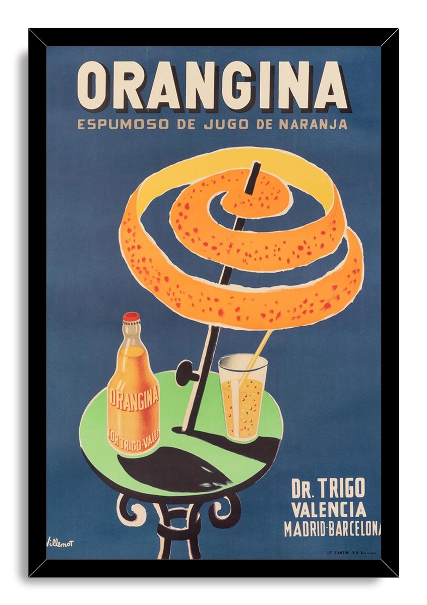 Vintage Orangina Beverage Advertisement Decorative Painting (paper and canvas) art poster printing print