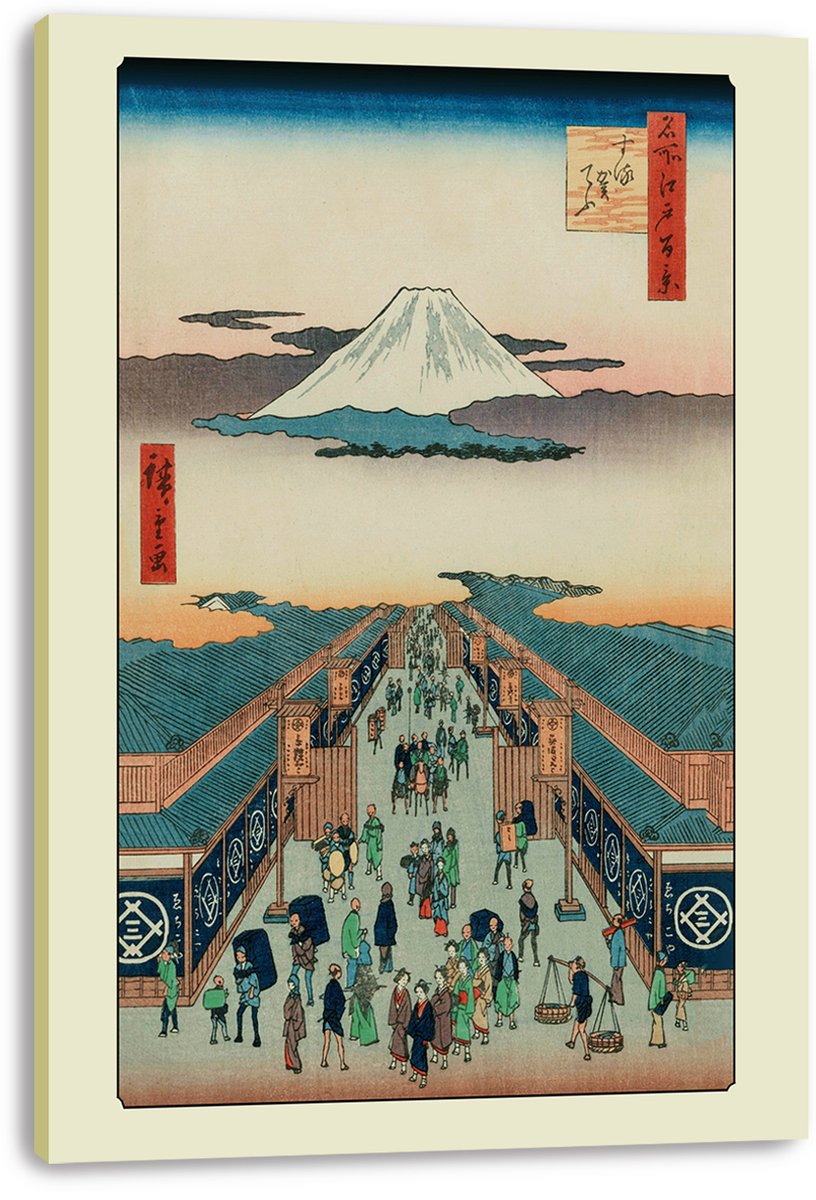 Mount Fuji Edo Japan Street Scene Decorative Painting (paper and canvas) art poster printing print