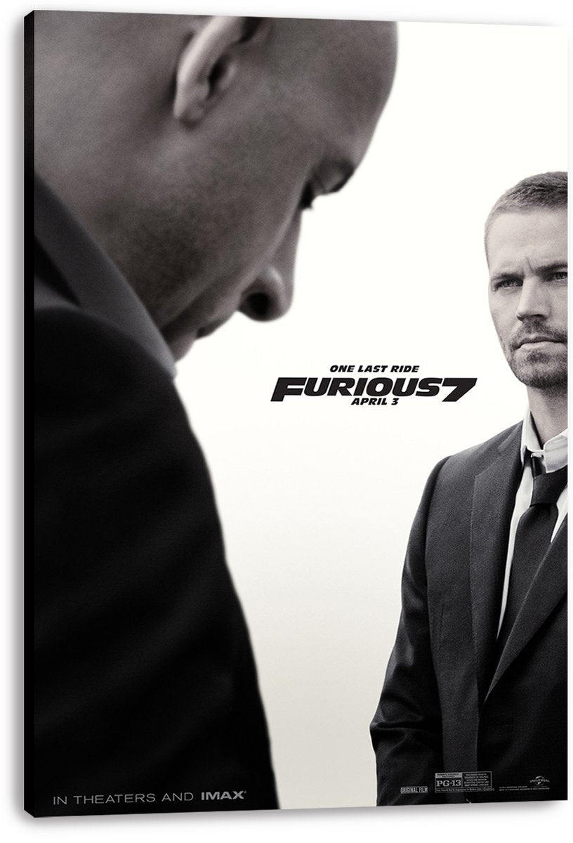 Furious 7 Paul Walker and Vin Diesel Decorative Painting (paper and canvas) art poster printing print