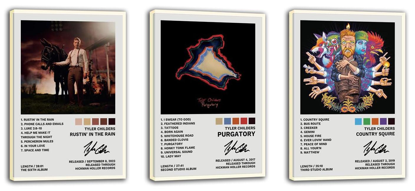 Tyler Childers Poster A Set of 3 Album Decorative Painting (paper and canvas) art poster printing print
