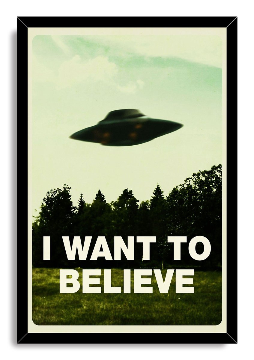 X-Files 'I Want To Believe' UFO Decorative Painting (paper and canvas) art poster printing print