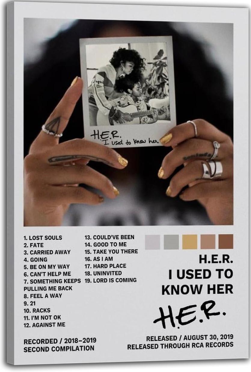 H.E.R. Poster I Used to Know Her Album Cover Decorative (Paper and Canvas) Art Poster Printing Print B0CHKQJFNC