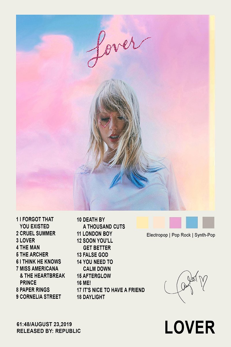 Taylor Swift Lover Album Decorative Painting (paper and canvas) art poster printing print