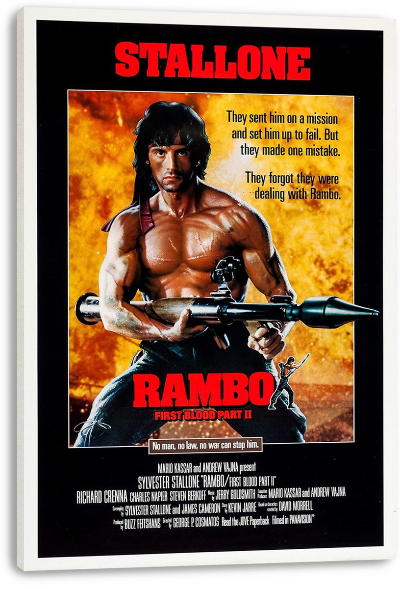 Rambo: First Blood Part II Sylvester Stallone Decorative Painting (paper and canvas) art poster printing print