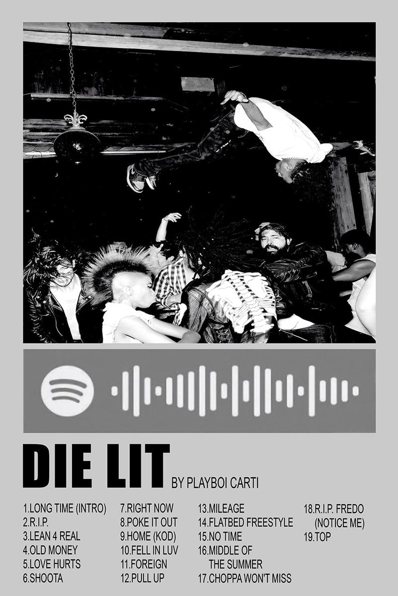 Playboi Carti Die Lit Album Art Decorative Painting (paper and canvas) art poster printing print