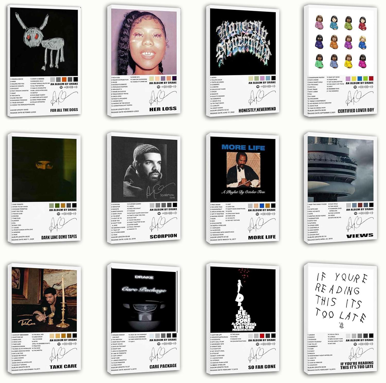 Drake Album cover Poster for All Dogs Music Album Cover Posters Set of 12 (paper and canvas) art poster printing print