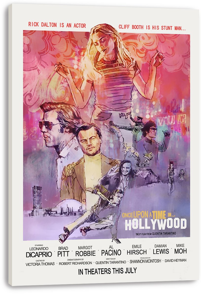 Once Upon a Time in Hollywood Movie Poster Rick Dalton Cliff Booth Sharon Tate Decorative Painting (paper and canvas) art poster printing print