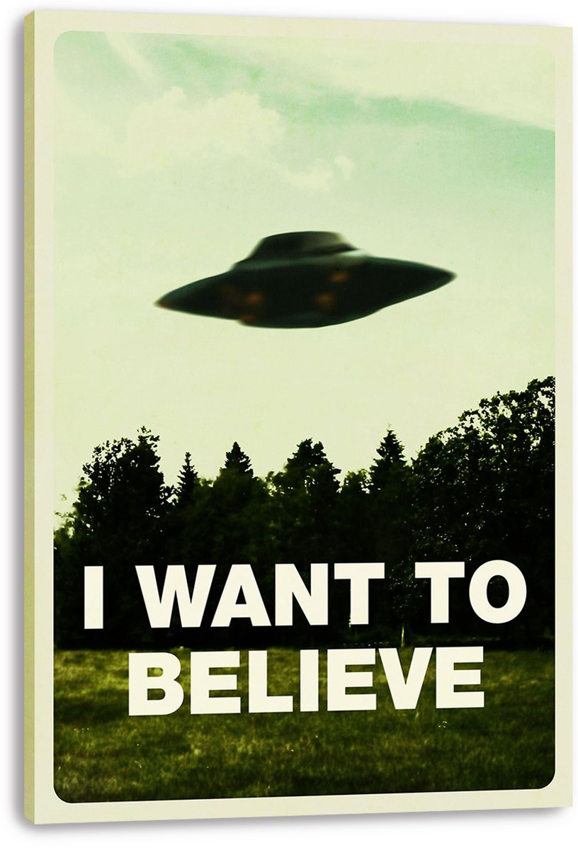 X-Files 'I Want To Believe' UFO Decorative Painting (paper and canvas) art poster printing print