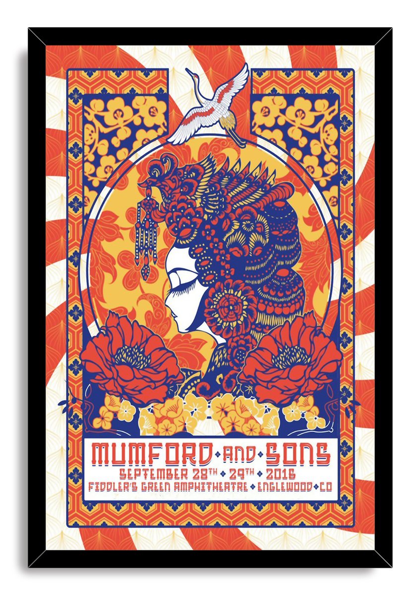 Japanese Inspired Woman and Crane Decorative Painting (paper and canvas) art poster printing print