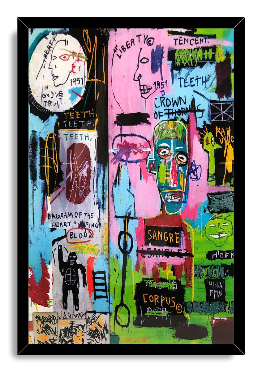Basquiat Style Neo-Expressionist Art Decorative Painting (paper and canvas) art poster printing print
