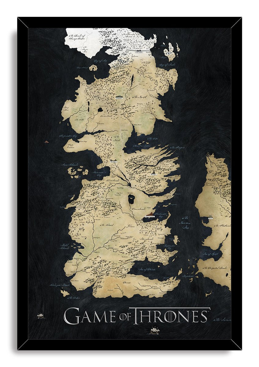 Game of Thrones Map Decorative Painting (paper and canvas) art poster printing print