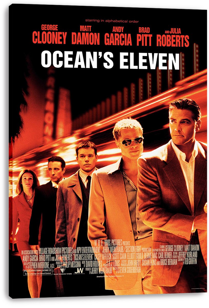 Ocean's Eleven Movie Cast Decorative Painting (paper and canvas) art poster printing print