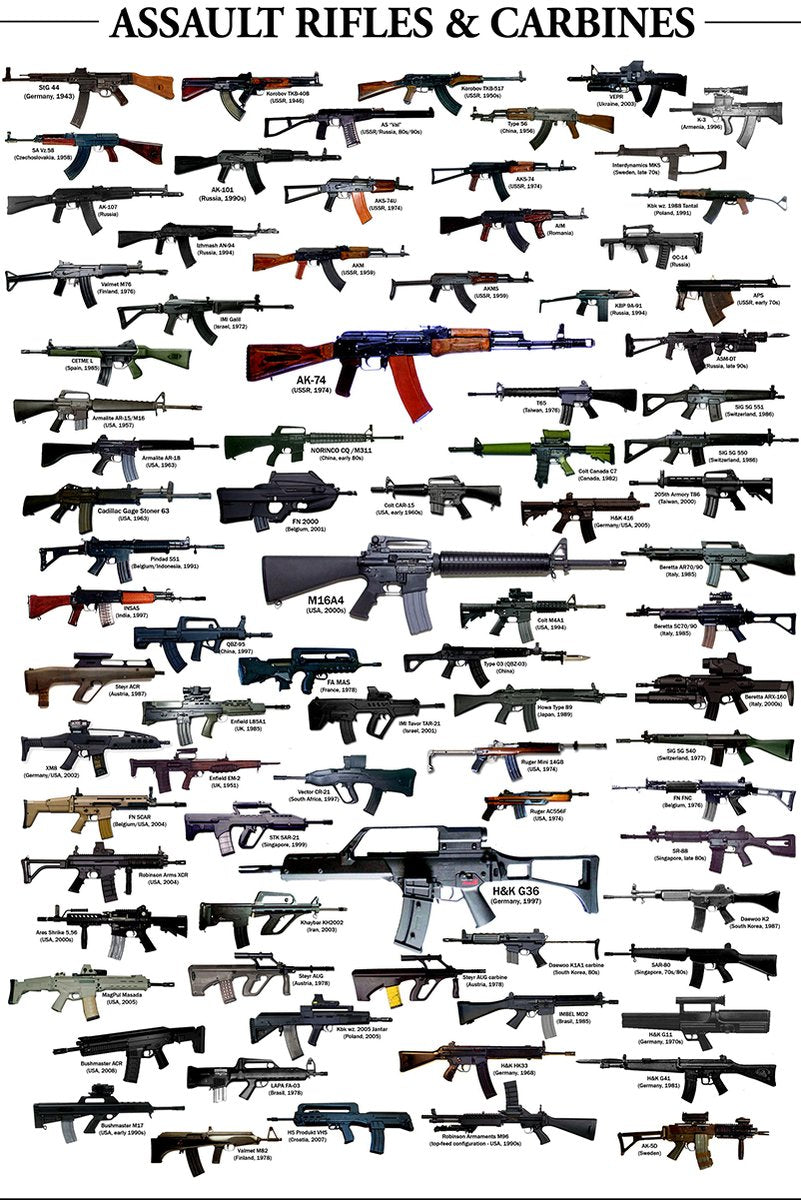 Assault Rifles & Carbines Decorative Painting (paper and canvas) art poster printing print