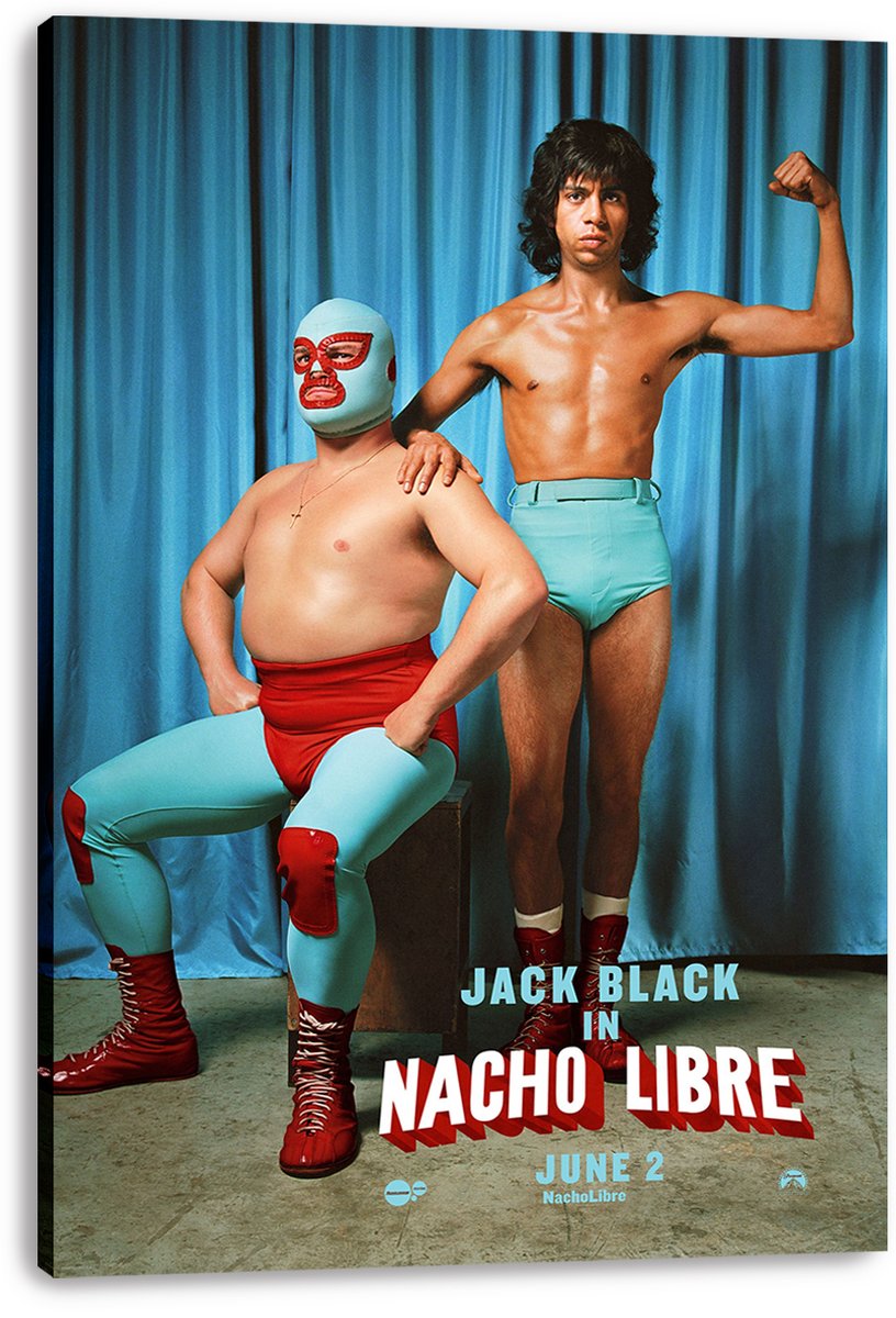 Nacho Libre & Esqueleto Decorative Painting (paper and canvas) art poster printing print