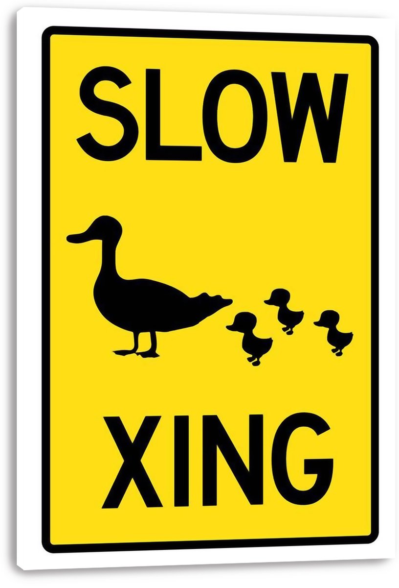 Slow Duck Crossing Sign Decorative Painting (paper and canvas) art poster printing print