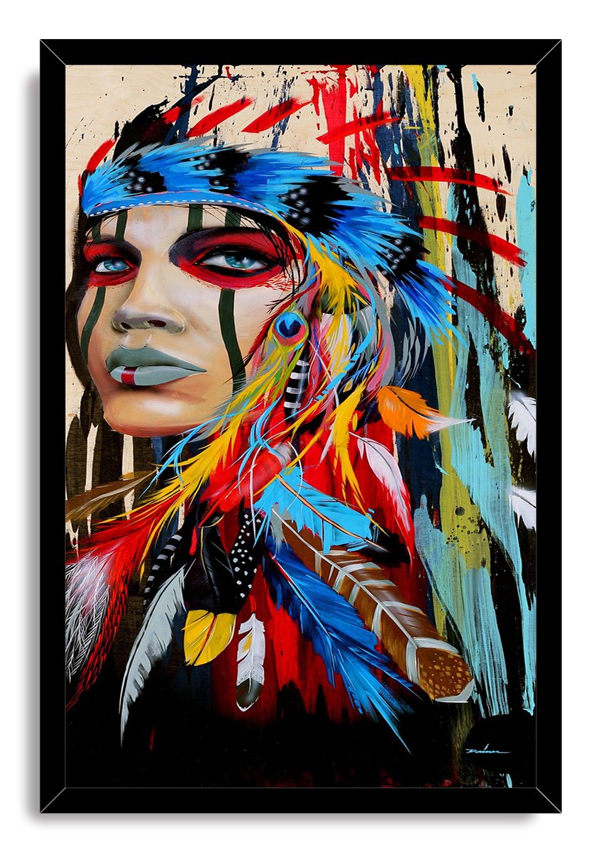 Modern Tribal Woman Portrait Decorative Painting (paper and canvas) art poster printing print