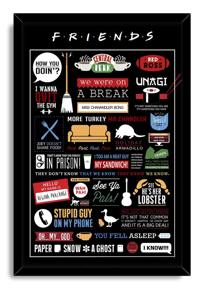 Friends TV Show Quotes & Symbols Decorative Painting (paper and canvas) art poster printing print