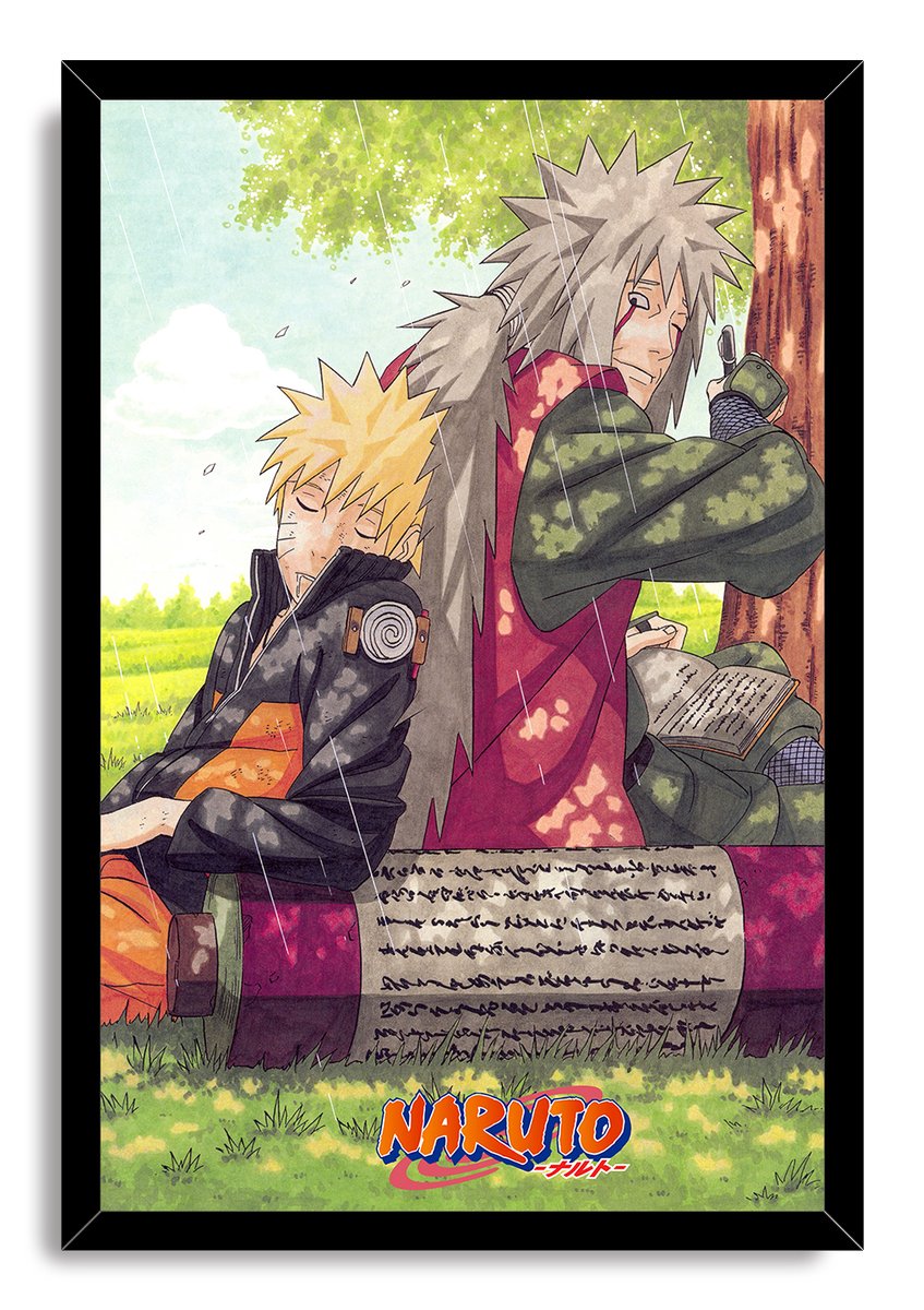 Naruto and Jiraiya Rainy Day Decorative Painting (paper and canvas) art poster printing print