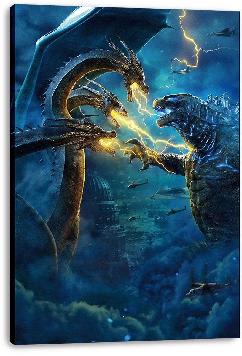 Godzilla vs King Ghidorah Decorative Painting (paper and canvas) art poster printing print