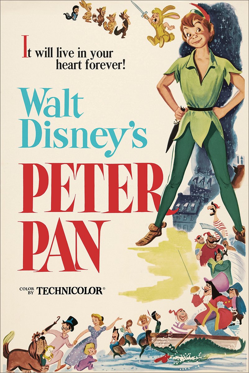 Peter Pan Disney Decorative Painting (paper and canvas) art poster printing print