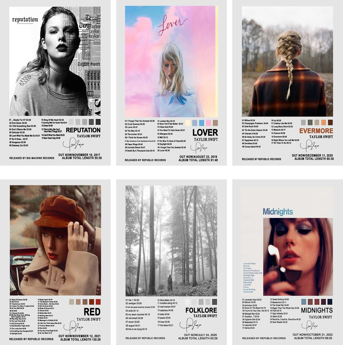 Taylor Swift Album Covers Decorative Painting (paper and canvas) art poster printing print