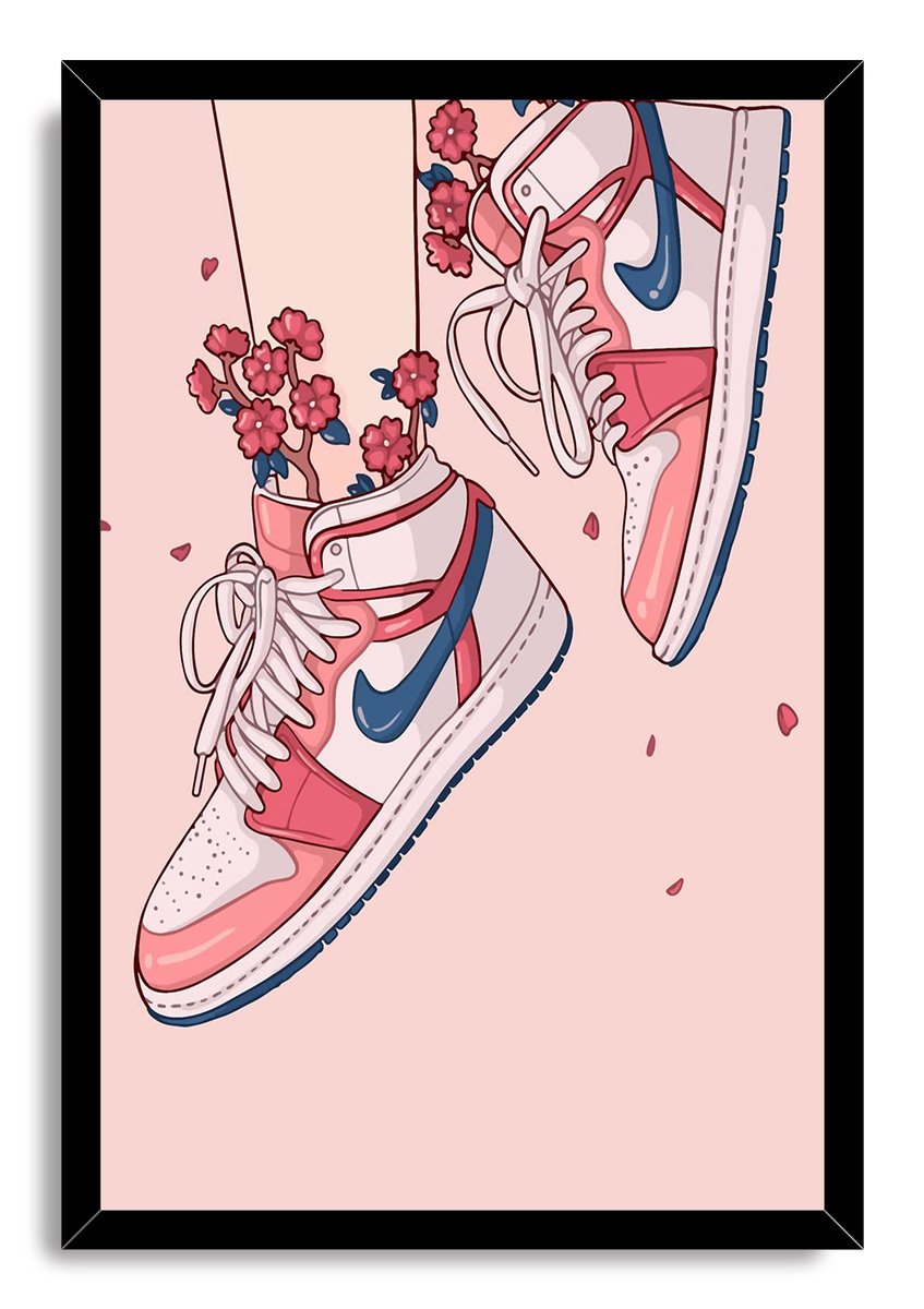Floral Sneakers Decorative Painting (paper and canvas) art poster printing print