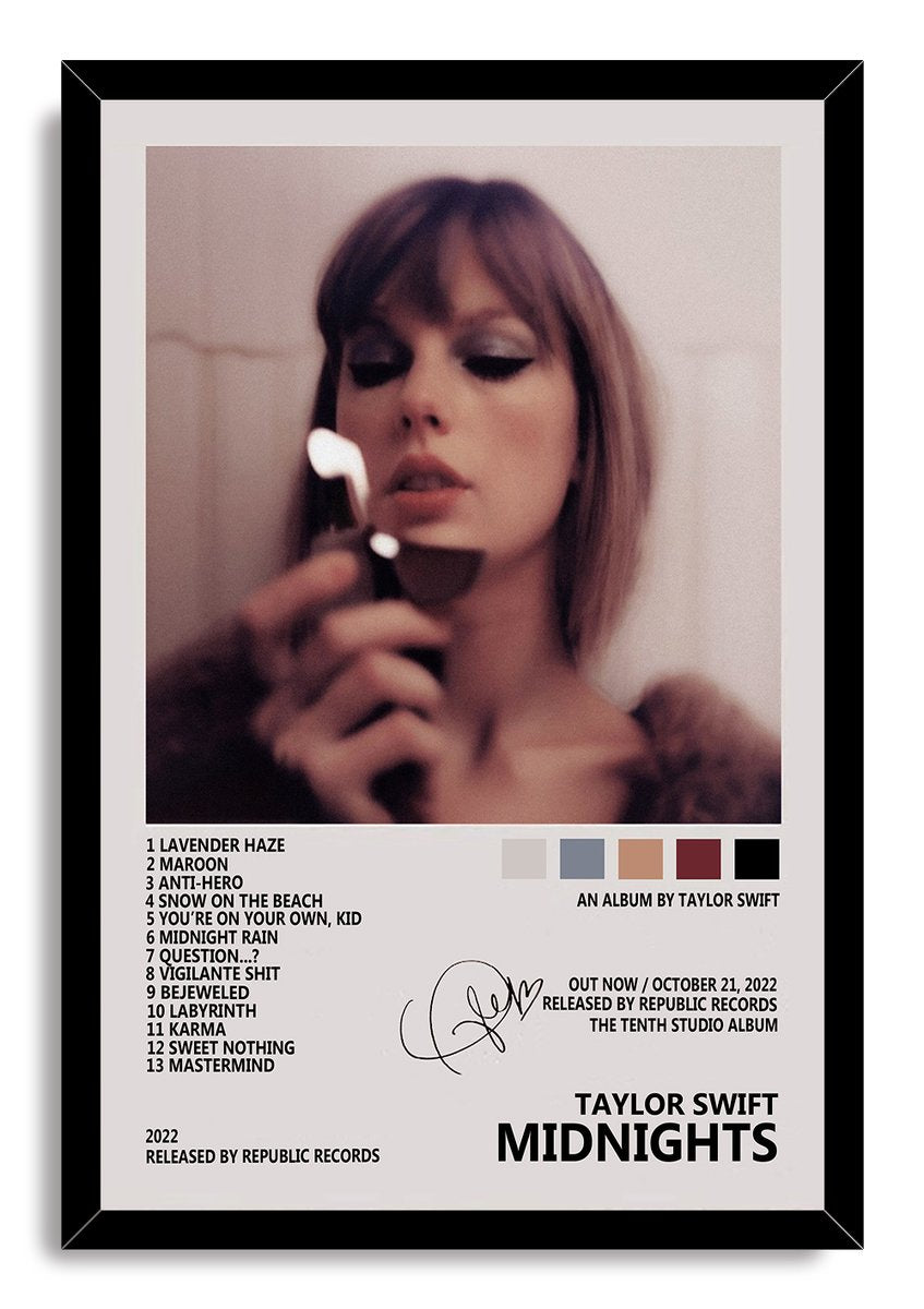 Taylor Swift "Midnights" Album Art Decorative Painting (paper and canvas) art poster printing print