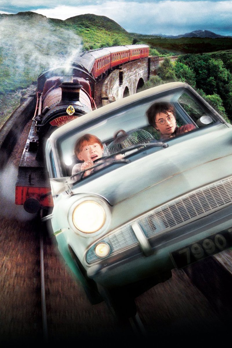 Harry Potter and Ron Weasley Flying Car Decorative Painting (paper and canvas) art poster printing print