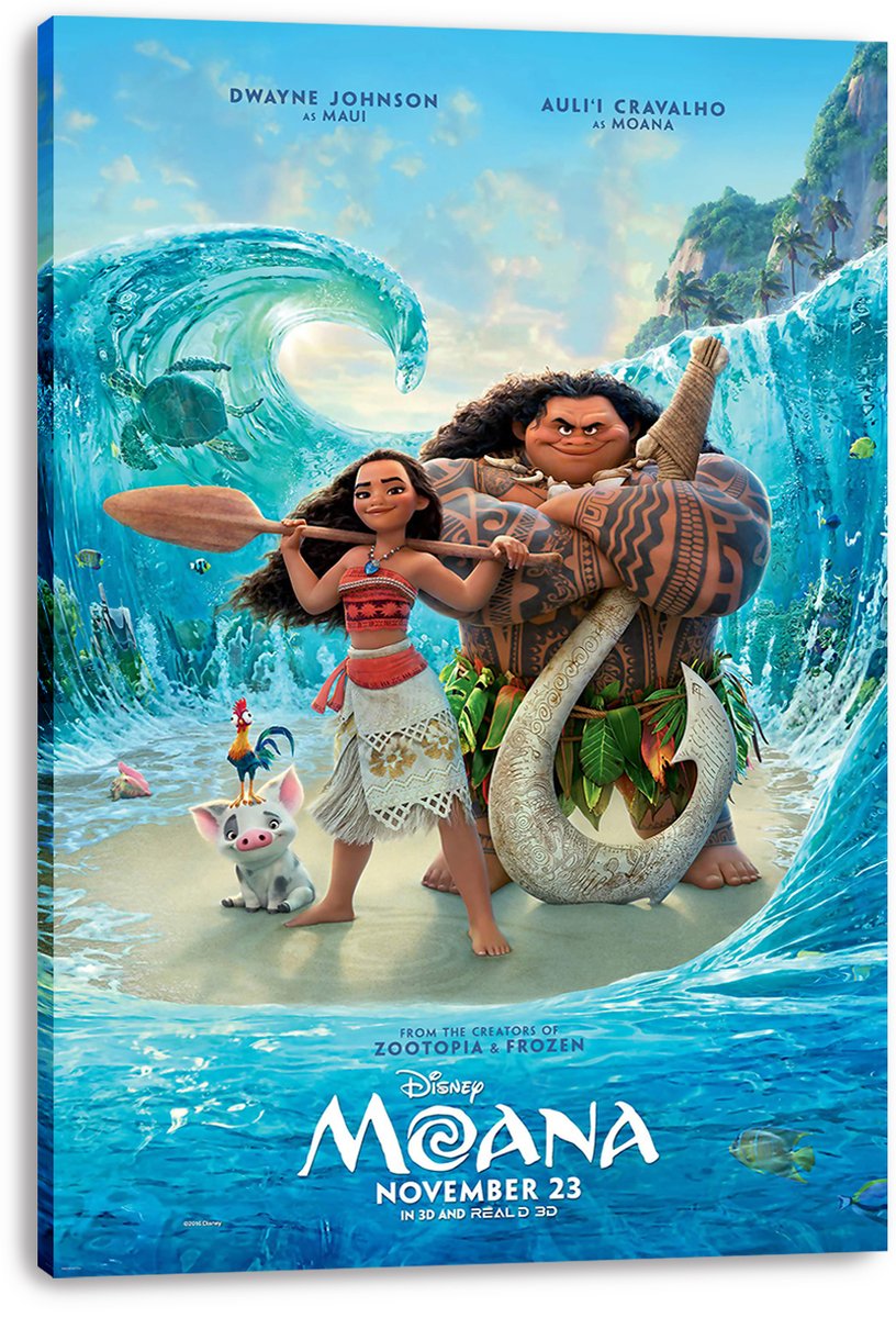 Moana and Maui Decorative Painting (paper and canvas) art poster printing print