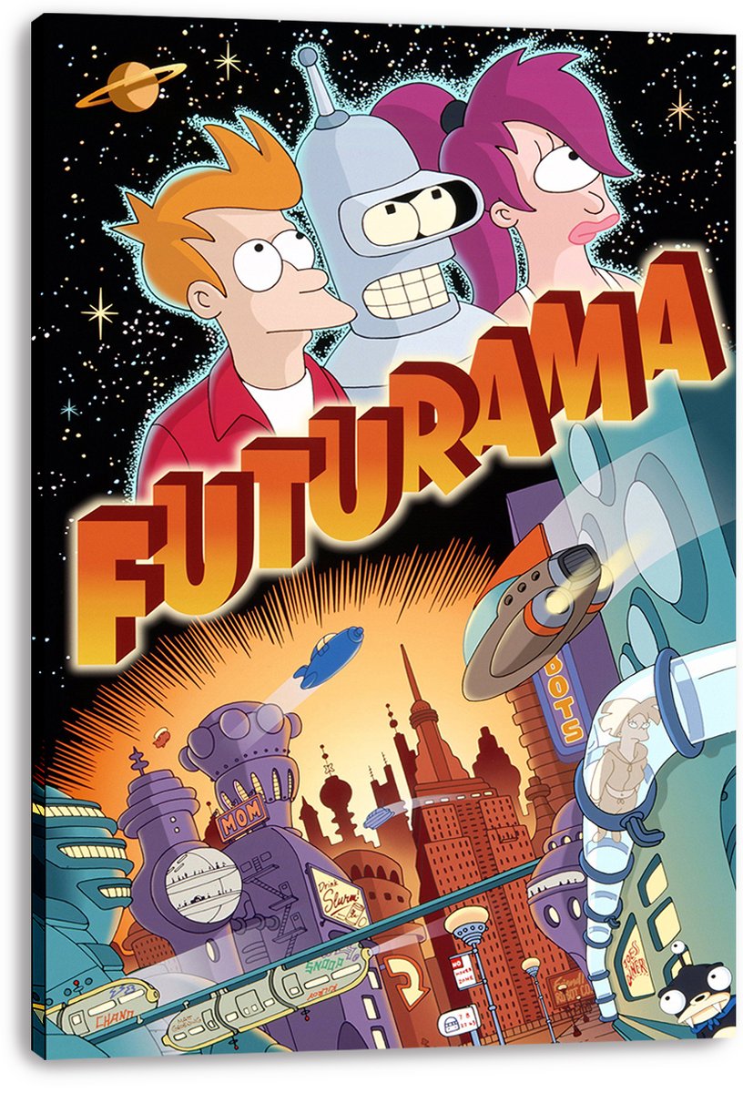 Futurama Characters and New New York City Decorative Painting (paper and canvas) art poster printing print