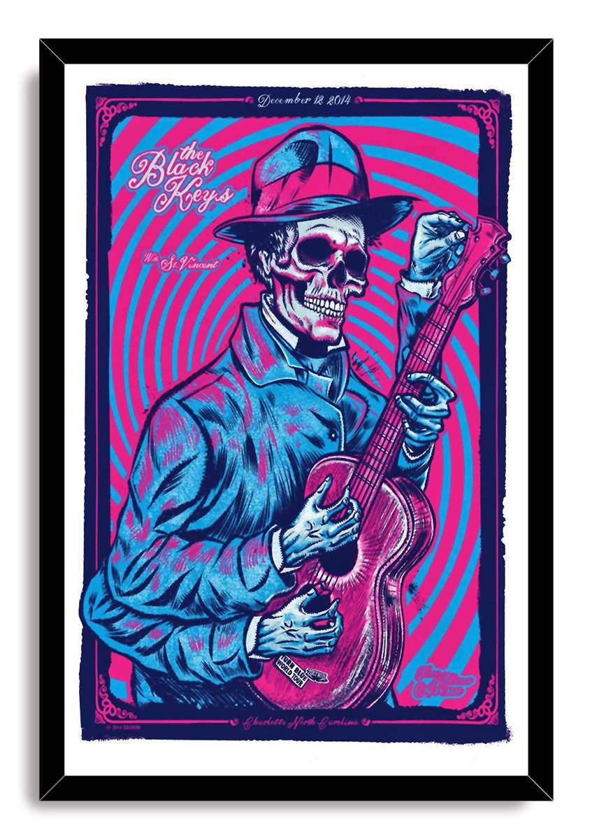 The Black Keys Skeleton Guitarist Decorative Painting (paper and canvas) art poster printing print