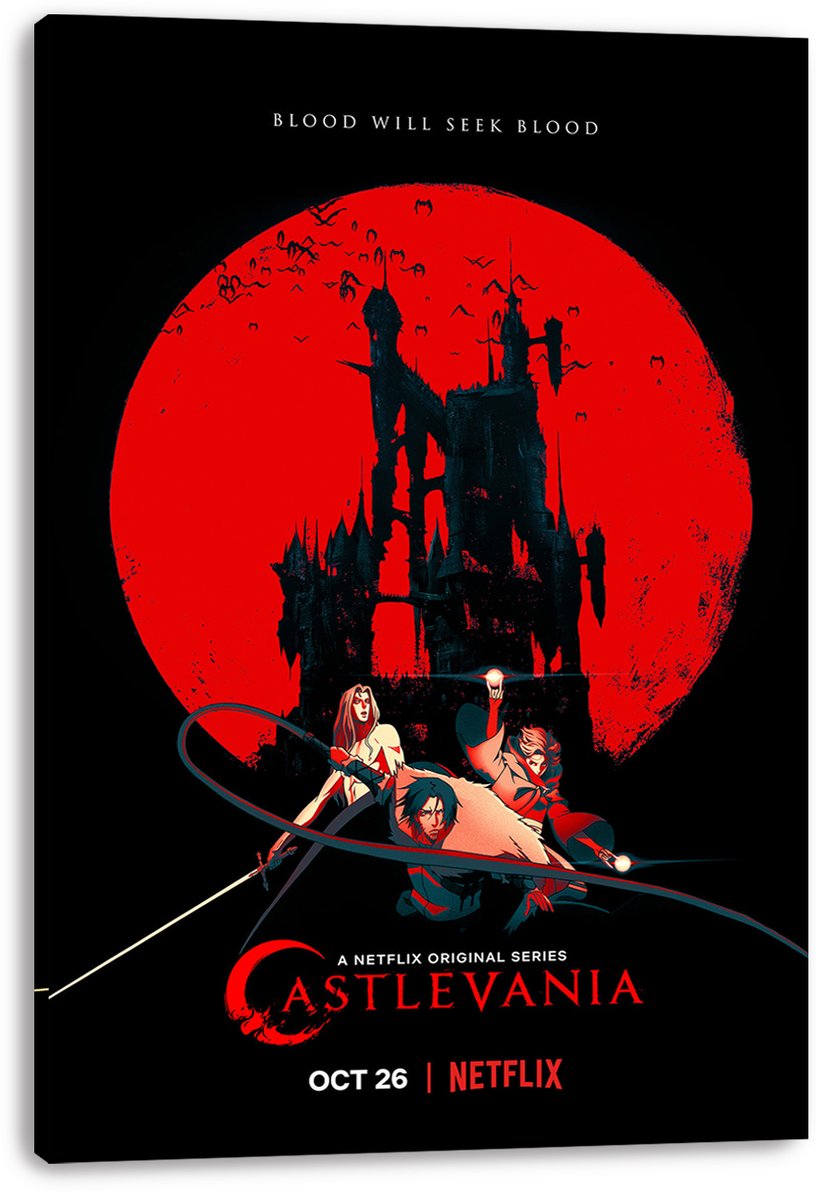 Castlevania Anime Series Characters and Castle Decorative Painting (paper and canvas) art poster printing print
